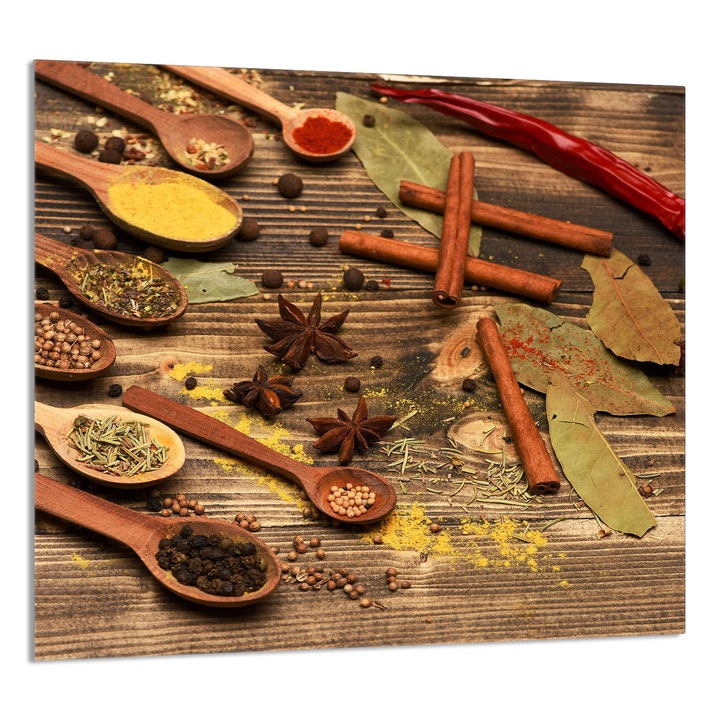 TMK ArtDeko konyhai üveg hátlap 65x60cm, védelem, edénytartó, többszínű