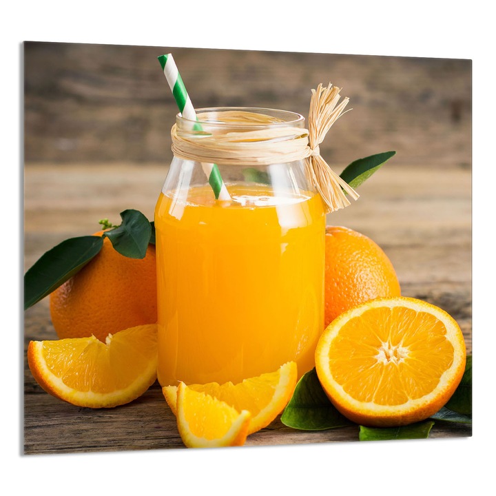 TMK ArtDeko Üveg konyhai hátlap 65x60cm, gyümölcsmintás, védelem és edénytartó