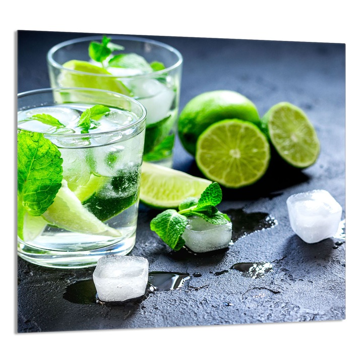 TMK ArtDeko konyhai üvegpanel 65x60 cm, modern design, többszínű, szennyeződés elleni védelem