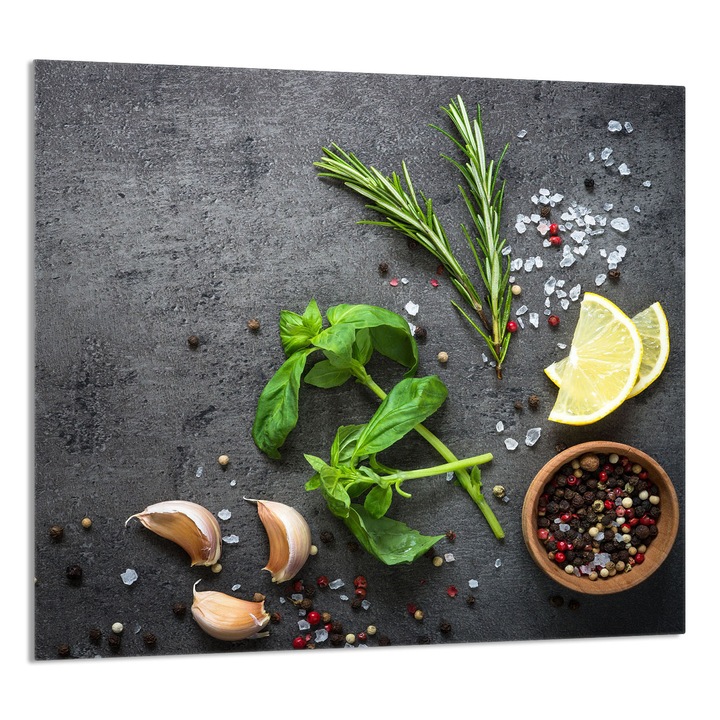 TMK ArtDeko 65x60cm üveg konyhai panel, márvány design, multifunkcionális