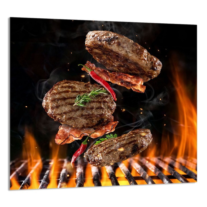 TMK ArtDeko Üveg konyhai hátfal 65x60 cm, védelem, edénytartó, többszínű