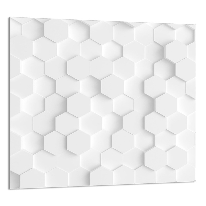 TMK ArtDeko 65x60 cm, fehér, többfunkciós üveg konyhai panel