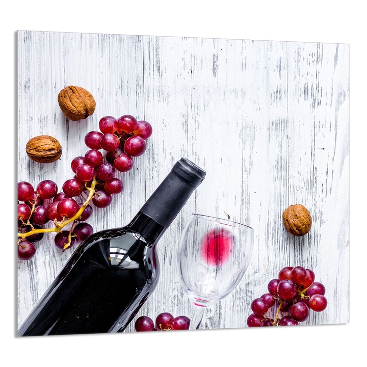 TMK ArtDeko konyhai üvegpanel 65x60 cm, szőlő design, multifunkcionális