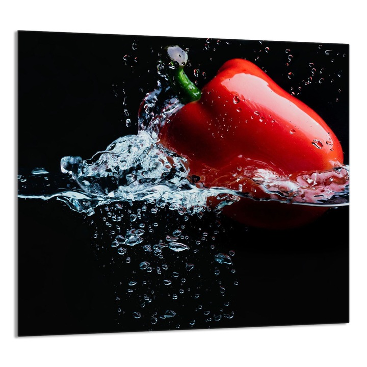 TMK ArtDeko 65x60cm üveg konyhai panel, paprika design, multifunkcionális