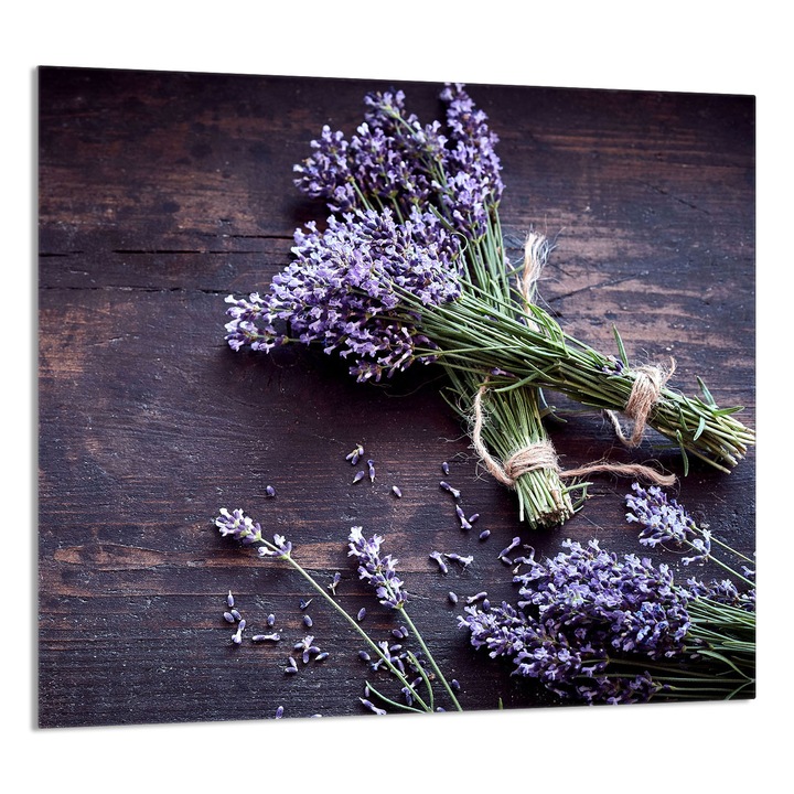 TMK ArtDeko Üveg konyhai hátfal 65x60 cm, levendula, multifunkcionális