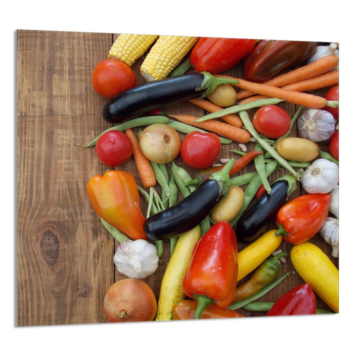 TMK ArtDeko Üveg konyhai panel 65x60cm, főzőlap védelem, edénytartó, többszínű