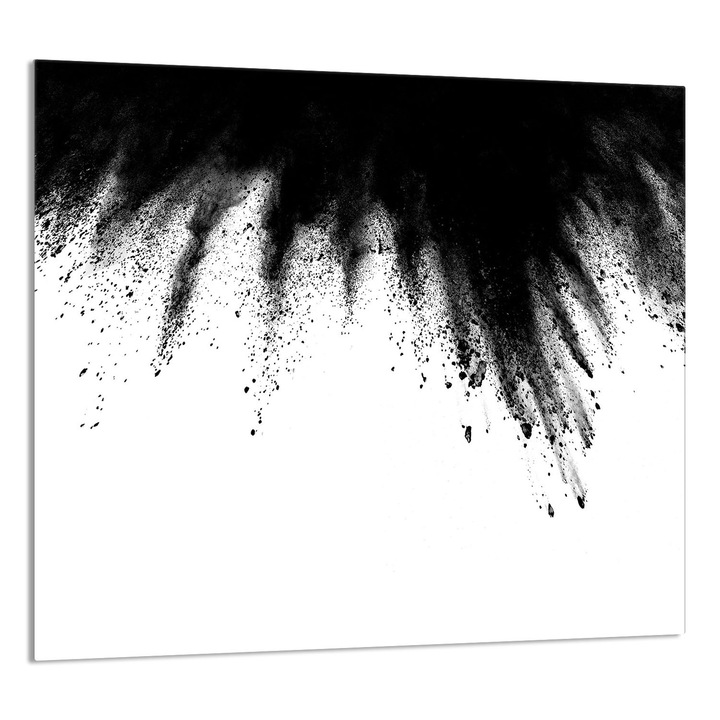 TMK ArtDeko Üveg konyhai hátlap 65x60cm, védelem, fekete/fehér