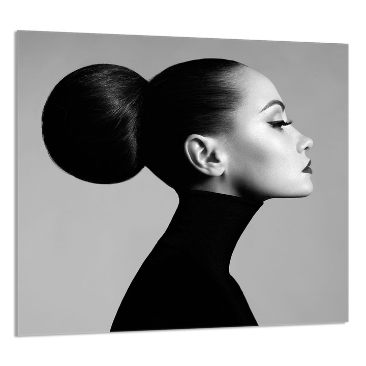 TMK ArtDeko konyhai üvegpanel 65x60cm, védelem, edénytartó, szürke/fekete