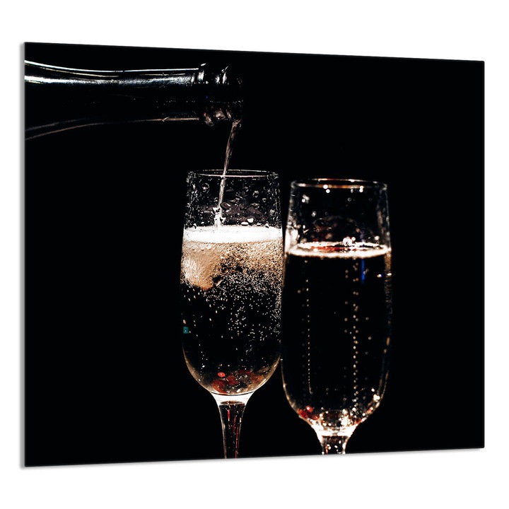 TMK ArtDeko konyhai üvegpanel 65x60cm, védelem, fekete