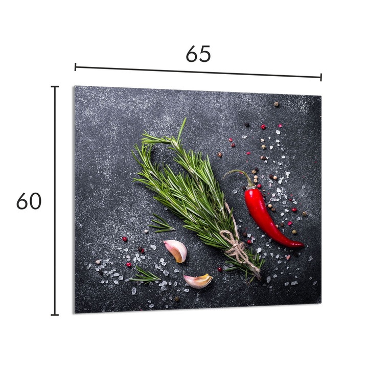 TMK ArtDeko 65x60cm üveg konyhai panel, márvány design, multifunkcionális