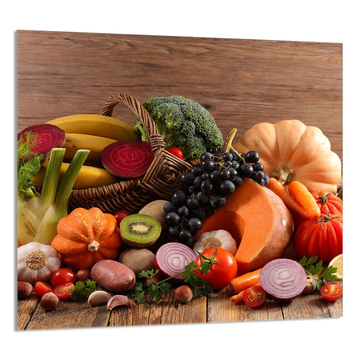 TMK ArtDeko konyhai üvegpanel 65x60cm, védelem, többszínű