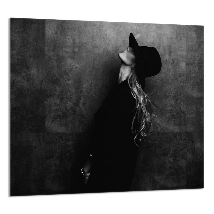 TMK ArtDeko konyhai üvegpanel 65x60cm, védelem, szürke