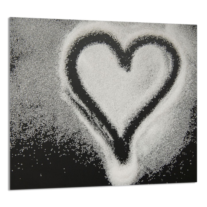 TMK ArtDeko Üveg konyhai hátfal 65x60cm, védelem, szürke/fehér