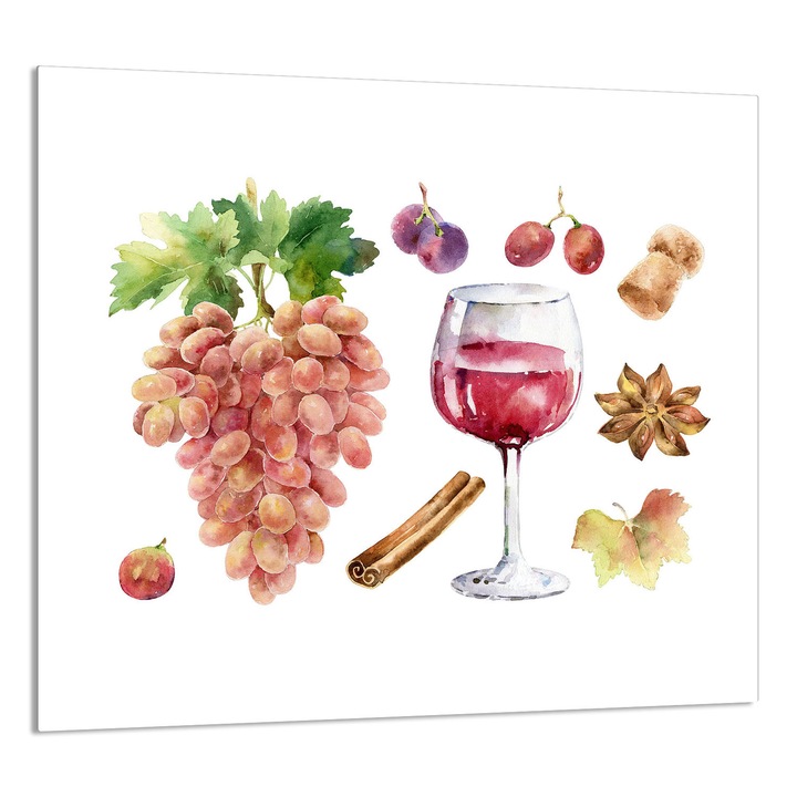 Üvegpanel konyhába TMK ArtDeko 65x60cm, védelem, fehér/színes