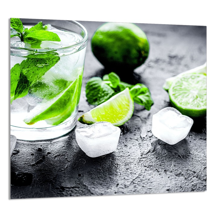 TMK ArtDeko Üveg konyhai hátfal, 65x60 cm, modern design, szennyeződés elleni védelem, többszínű