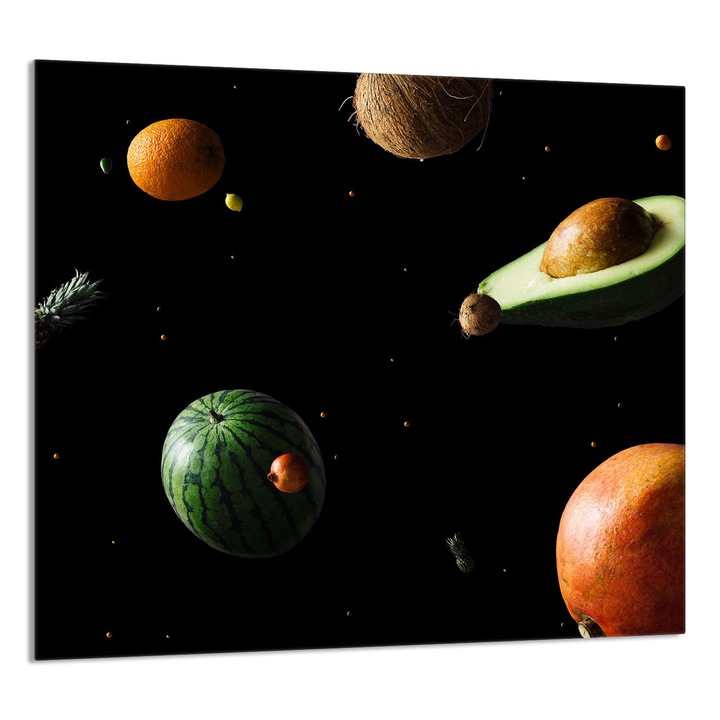 TMK ArtDeko konyhai üvegpanel 65x60 cm, gyümölcs design, multifunkcionális, magas hőmérsékletnek ellenálló