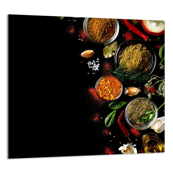 TMK ArtDeko Üveg konyhai panel 65x60cm, védelem, többszínű