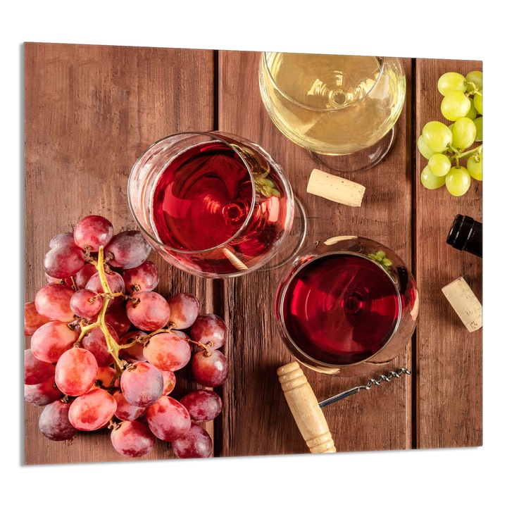 TMK ArtDeko 65x60cm üveg konyhai panel, védelem, edénytartó, bor szín