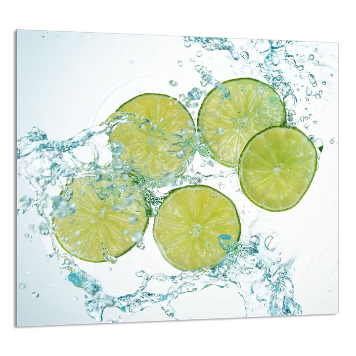 TMK ArtDeko Üveg konyhai hátfal, 65x60cm, modern design, szennyeződés elleni védelem, többszínű