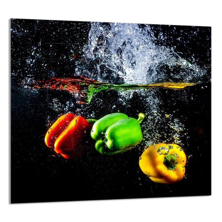 TMK ArtDeko Üveg konyhai hátfal 65x60cm, modern design, szennyeződés elleni védelem, többszínű