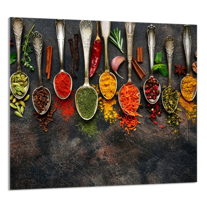 TMK ArtDeko konyhai üvegpanel 65x60cm, védelem, edénytartó, többszínű