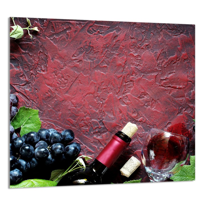 TMK ArtDeko Üveg konyhai hátfal 65x60cm, modern design, szennyeződés elleni védelem, piros