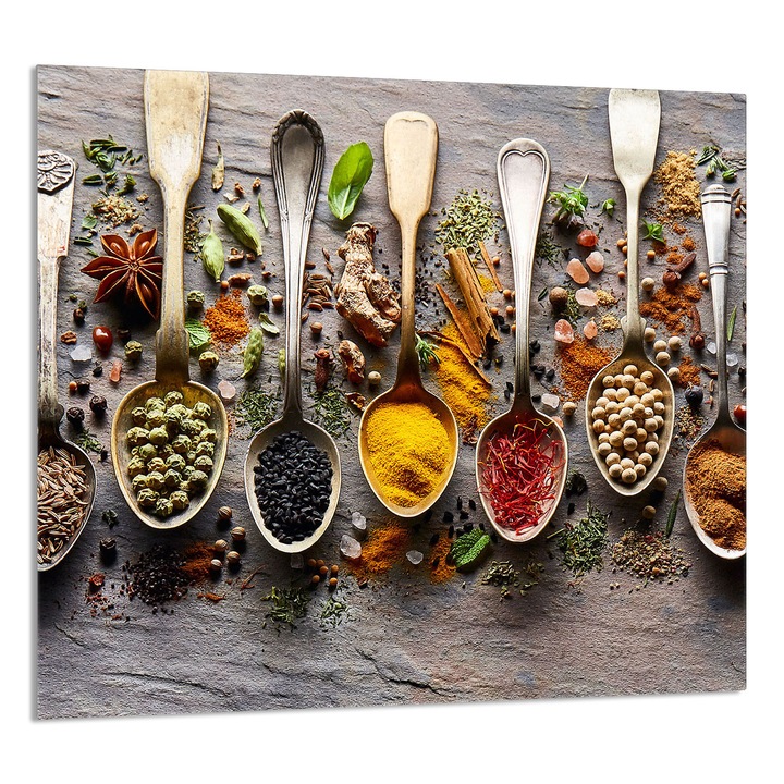 TMK ArtDeko konyhai üveg hátlap, 65x60cm, védelem, edénytartó, többszínű