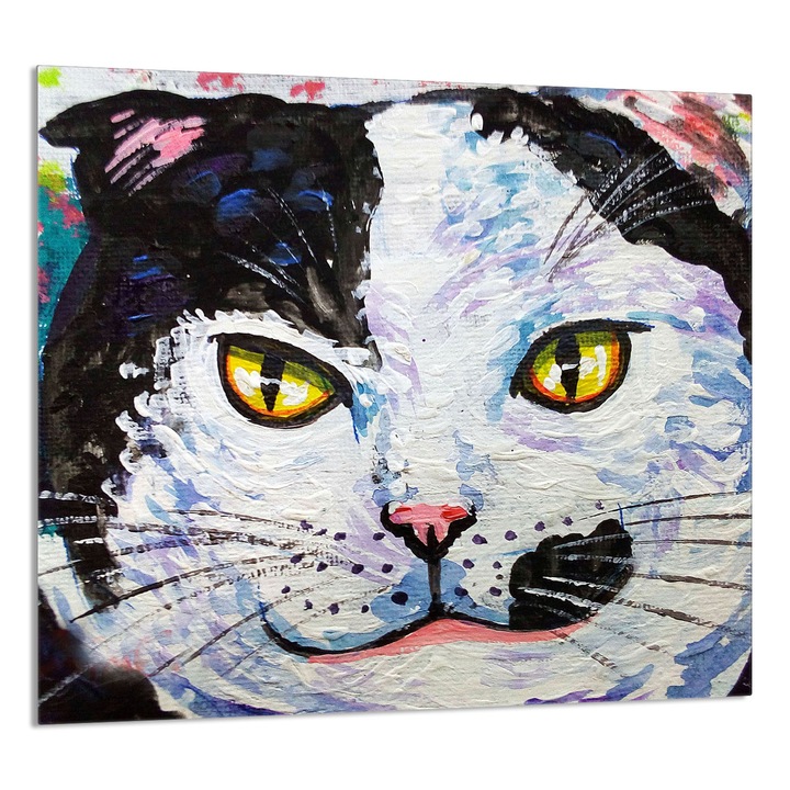 TMK ArtDeko Üveg konyhai hátfal, 65x60 cm, védelem, többszínű