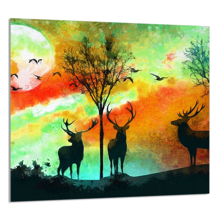 TMK ArtDeko konyhai üvegpanel 65x60cm, védelem, edénytartó, többszínű