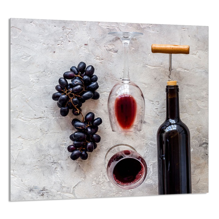 TMK ArtDeko konyhai üvegpanel 65x60cm, bor design, multifunkcionális