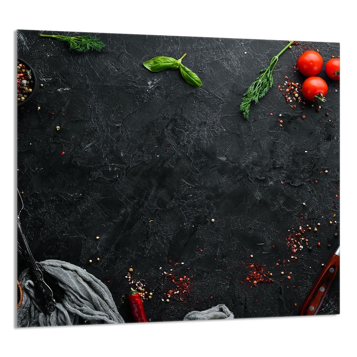 TMK ArtDeko 65x60cm üveg konyhai panel, márvány design, többfunkciós