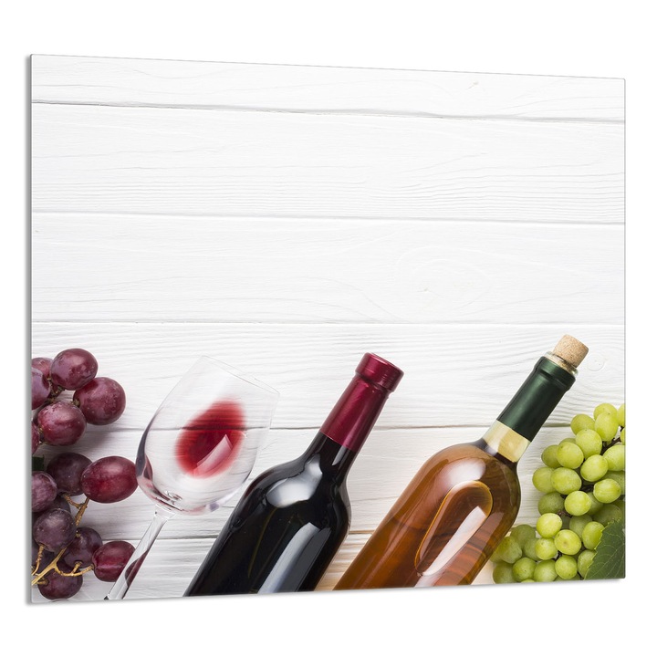 TMK ArtDeko 65x60 cm üveg konyhai hátlap, védelem, edénytartó, bor szín