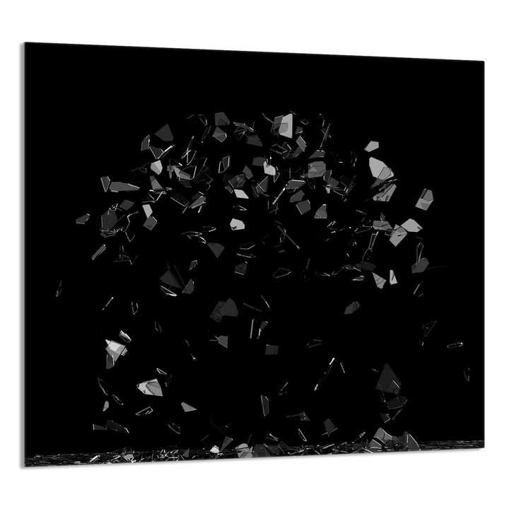 TMK ArtDeko 65x60cm konyhai üvegpanel, védelem, fekete