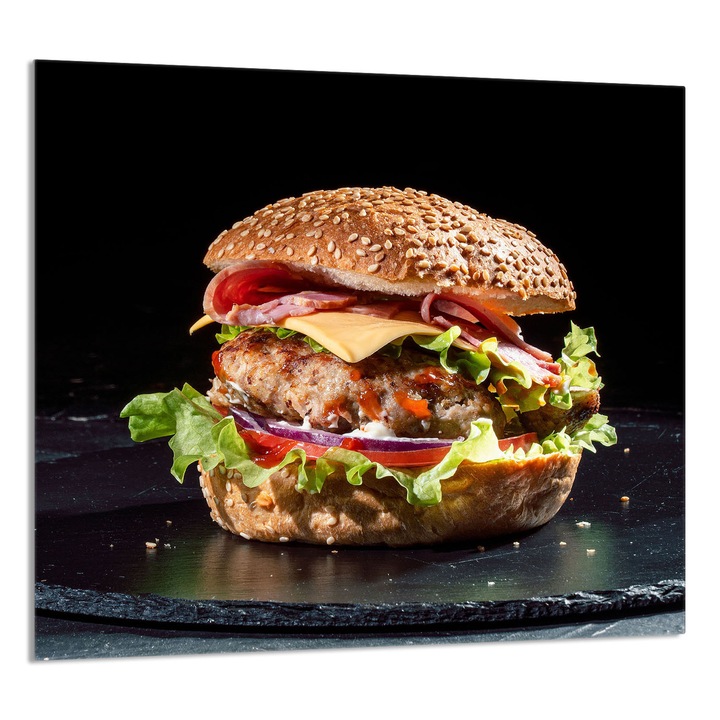 TMK ArtDeko Üveg konyhai hátlap 65x60 cm, védelem, edénytartó, többszínű