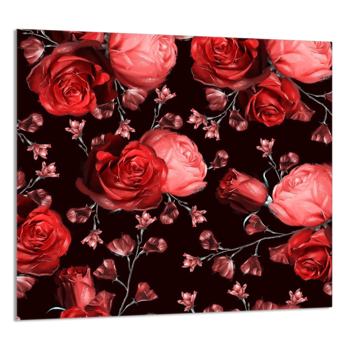 TMK ArtDeko Üveg konyhai panel 65x60cm, védelem, modern design, rózsaszín