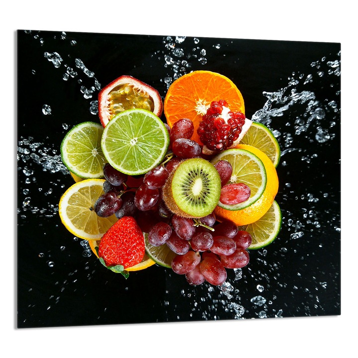 TMK ArtDeko Üveg konyhai hátfal 65x60 cm, gyümölcs design, multifunkcionális, magas hőmérsékletnek ellenálló