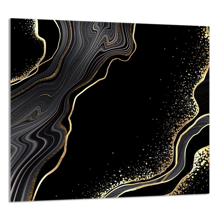 TMK ArtDeko 65x60cm dekoratív üveg fali panel konyhába, márvány hatású, multifunkcionális