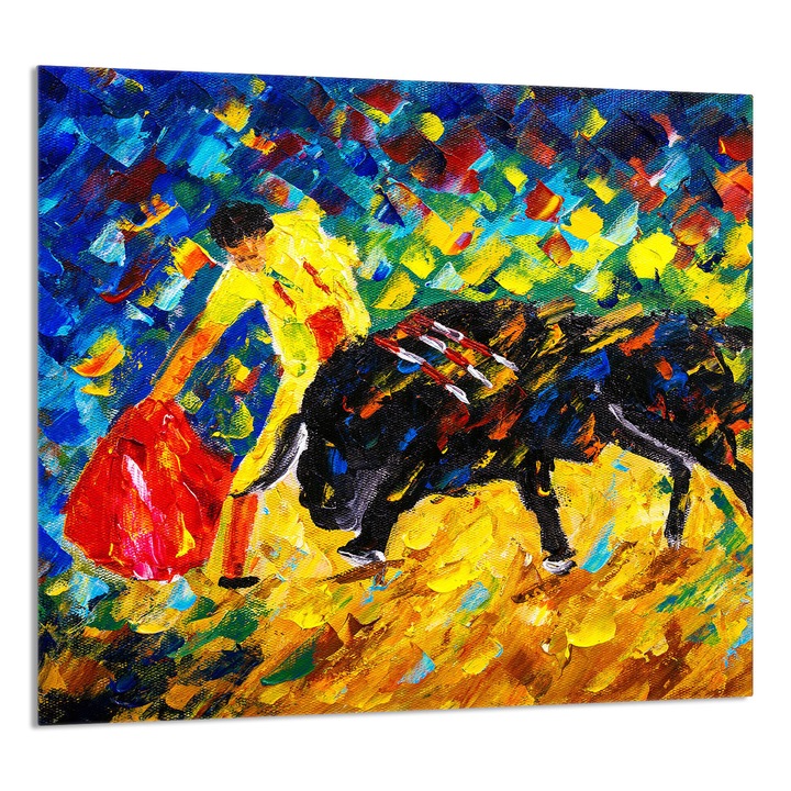 TMK ArtDeko 65x60cm konyhai üveg dekorációs tábla, védelem, edénytartó, többszínű