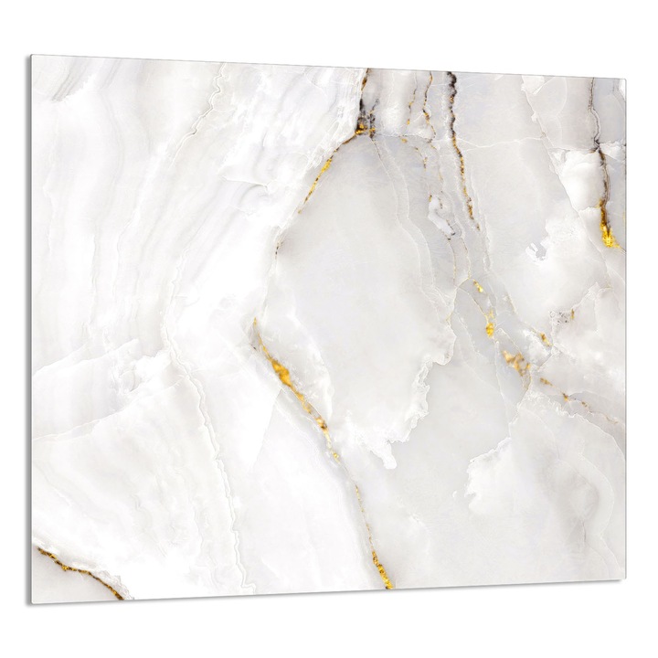 TMK ArtDeko 65x60 cm konyhai üvegpanel, márvány, multifunkcionális, szennyeződés elleni védelem