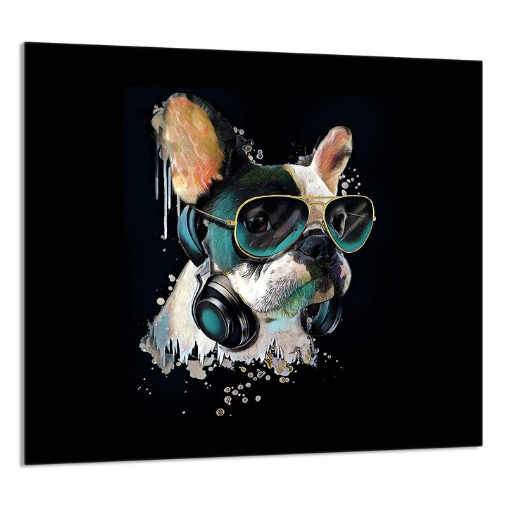 TMK ArtDeko dekoratív üveg fali panel konyhába, 65x60cm, többszínű