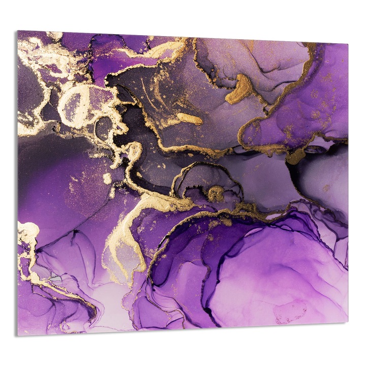 TMK ArtDeko Üveg konyhai hátfal 65x60cm, lila, multifunkcionális