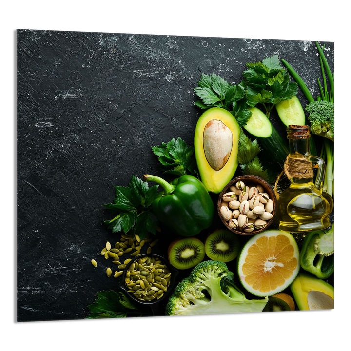 TMK ArtDeko Üveg konyhai panel 65x60 cm, avokádó design, multifunkcionális