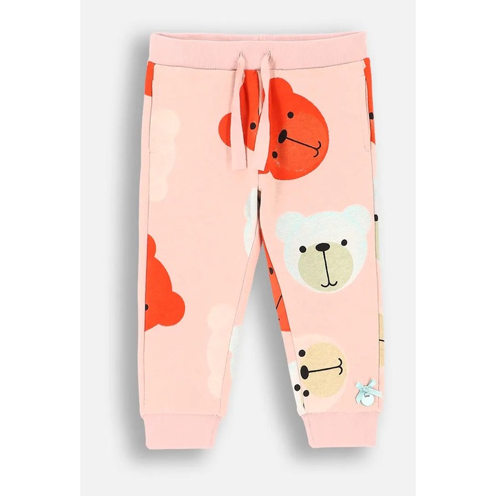 Pantaloni sport copii, Coccodrillo ZC4120201CGN-033, lungi, cu buzunare, bumbac, roz