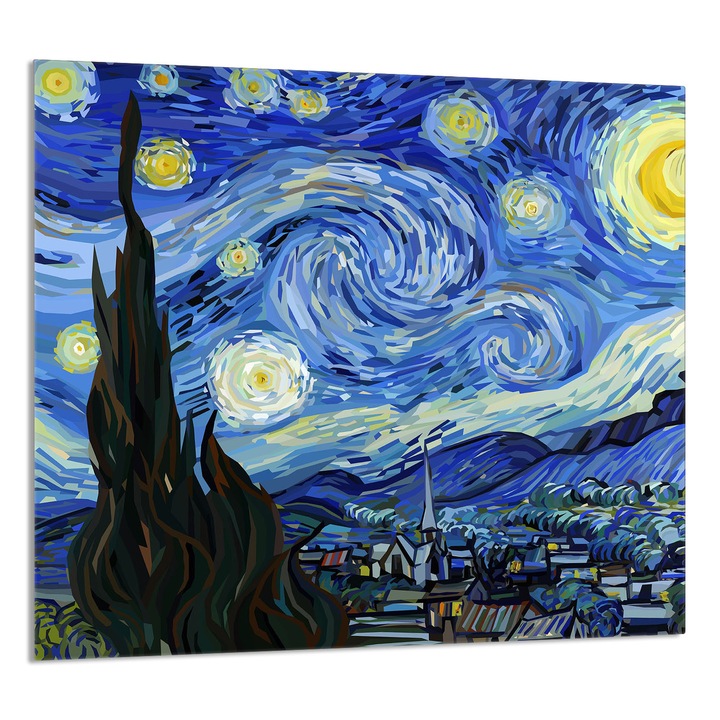 TMK ArtDeko dekoratív üveg fali panel konyhába 65x60cm, védelem, edénytartó, többszínű