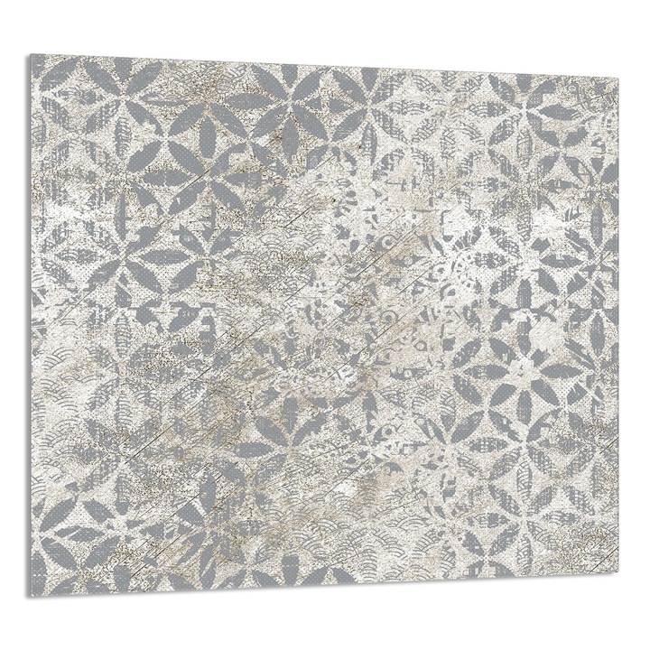 TMK ArtDeko dekoratív üveg fali panel konyhába, 65x60cm, szürke, multifunkcionális