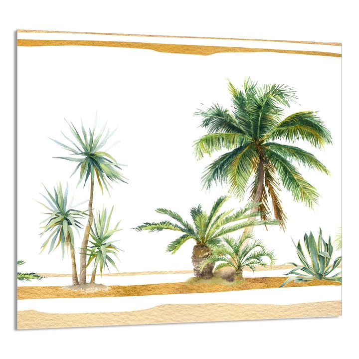 TMK ArtDeko 65x60cm konyhai üveg dekorációs lap, védelem, edénytartó, többszínű