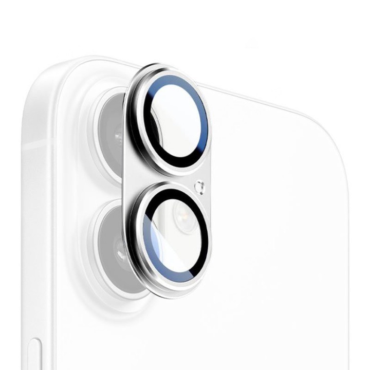 Kit de protectie Camere, Metalic, Full Cover pentru iPhone 17, Argintiu