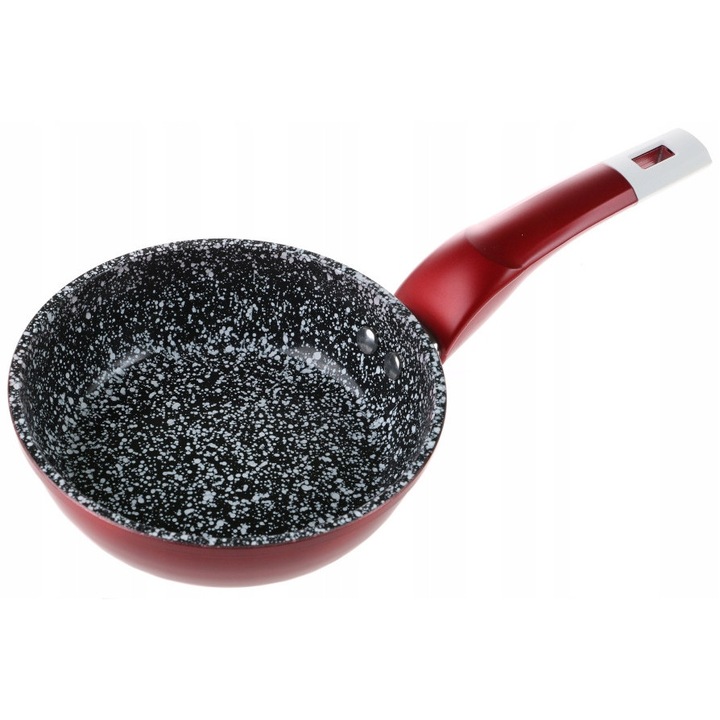 Червен гранитен тиган 16см - индукционен, газов, незалепващ