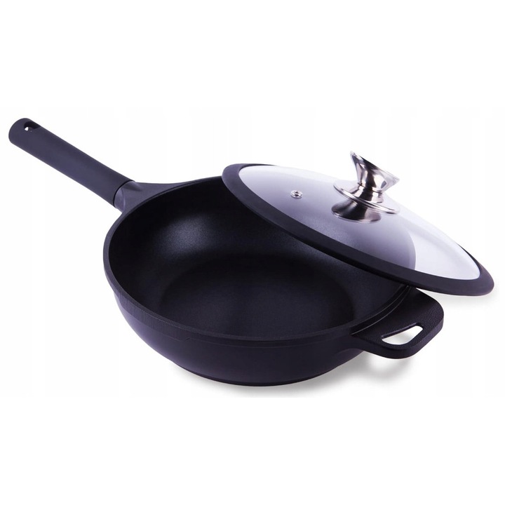 Tigaie La Moustache 24 cm cu capac sticla, fara PFOA