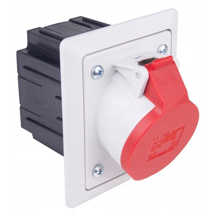 Priza industriala 32A 5P 400V IP44 TWIST cu cutie, rosie